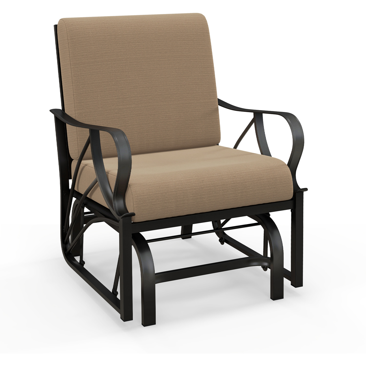 Garden Metal Glider Chair Armchair - Brown