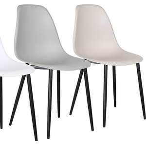 Aspen Set with Square White Table and 4 Curve Plastic Chairs