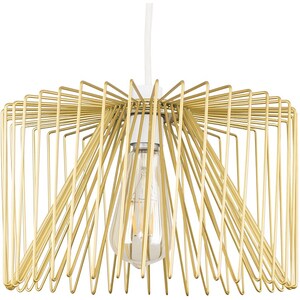 Modern Gold Non Electric Metal Wire Design Cylinder Shaped Light Pendant Shade