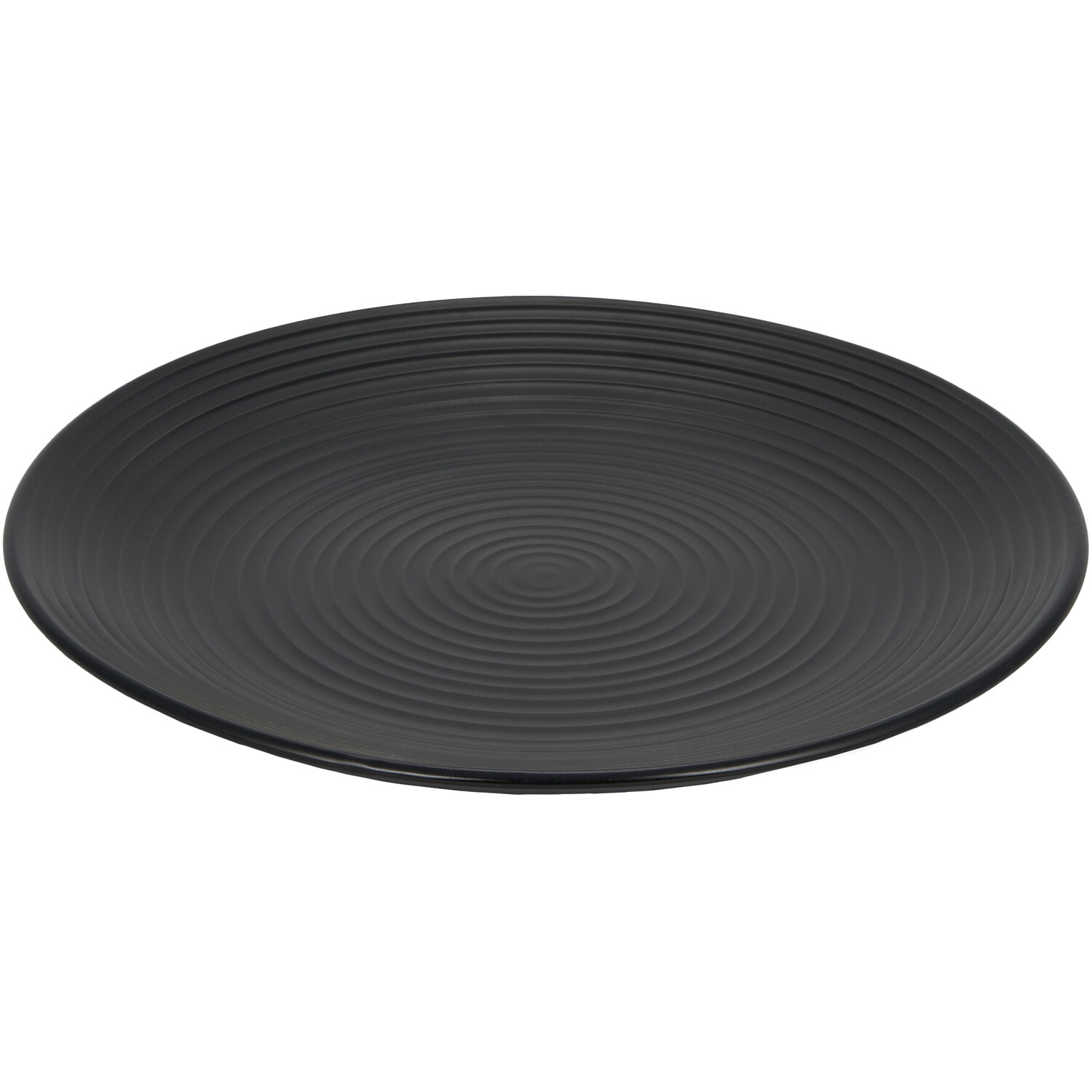 Image of Nera Ribbed Dinner Plate - Black