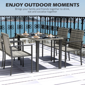 Mixed Grey Outsunny 5 Pieces Rattan Garden Furniture Set shot 4823420