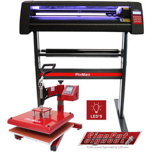 LED Vinyl Cutter With 38cm Swing Heat Press and Software