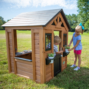 Backyard Discovery Sweetwater Cedar Wood Playhouse with Play Kitchen