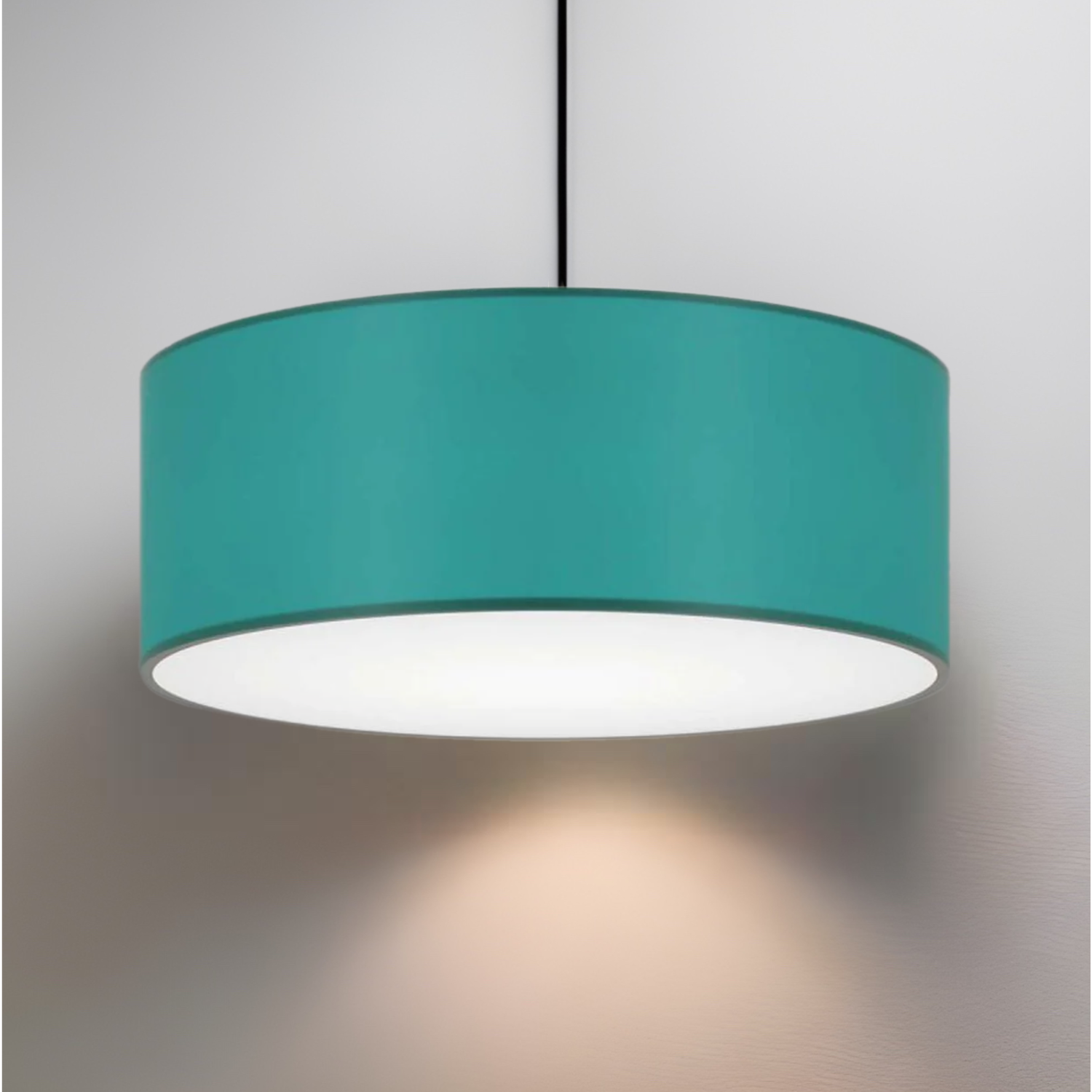 Image of CGC LUCIA Teal Fabric Ceiling Lamp&hellip;
