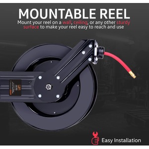 Black Retractable Air Hose Reel Ultra Heavy Duty for Indoor Outdoor shot 5429103
