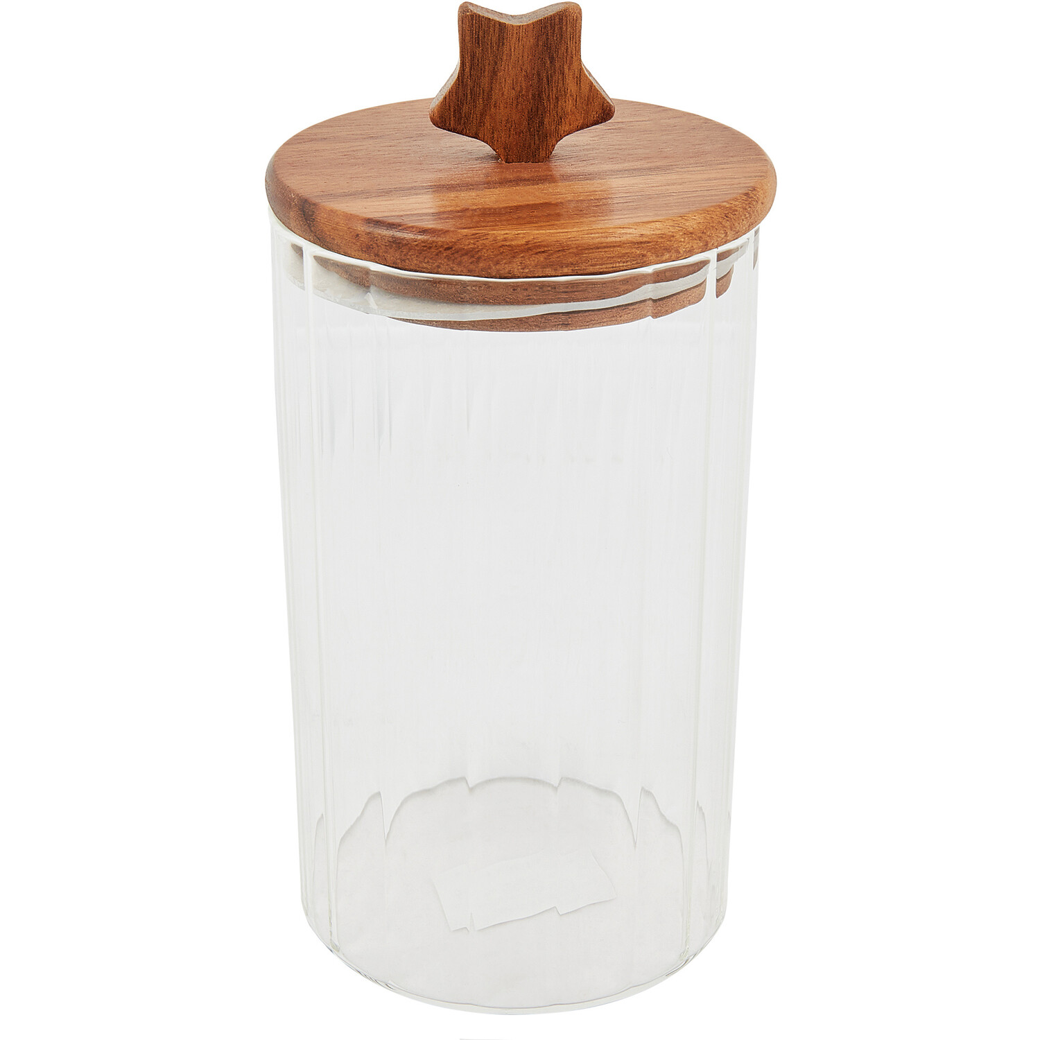 Image of Ribbed Glass Jar with Star Lid&hellip;