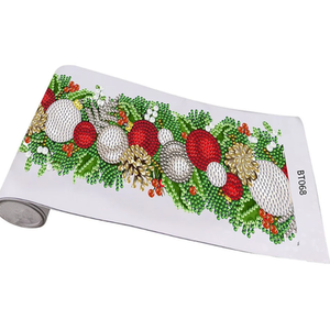 Diamond Art Silver and Red Christmas Bauble Window Sticker