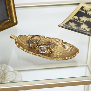 Metal Feather Trinket Dish
