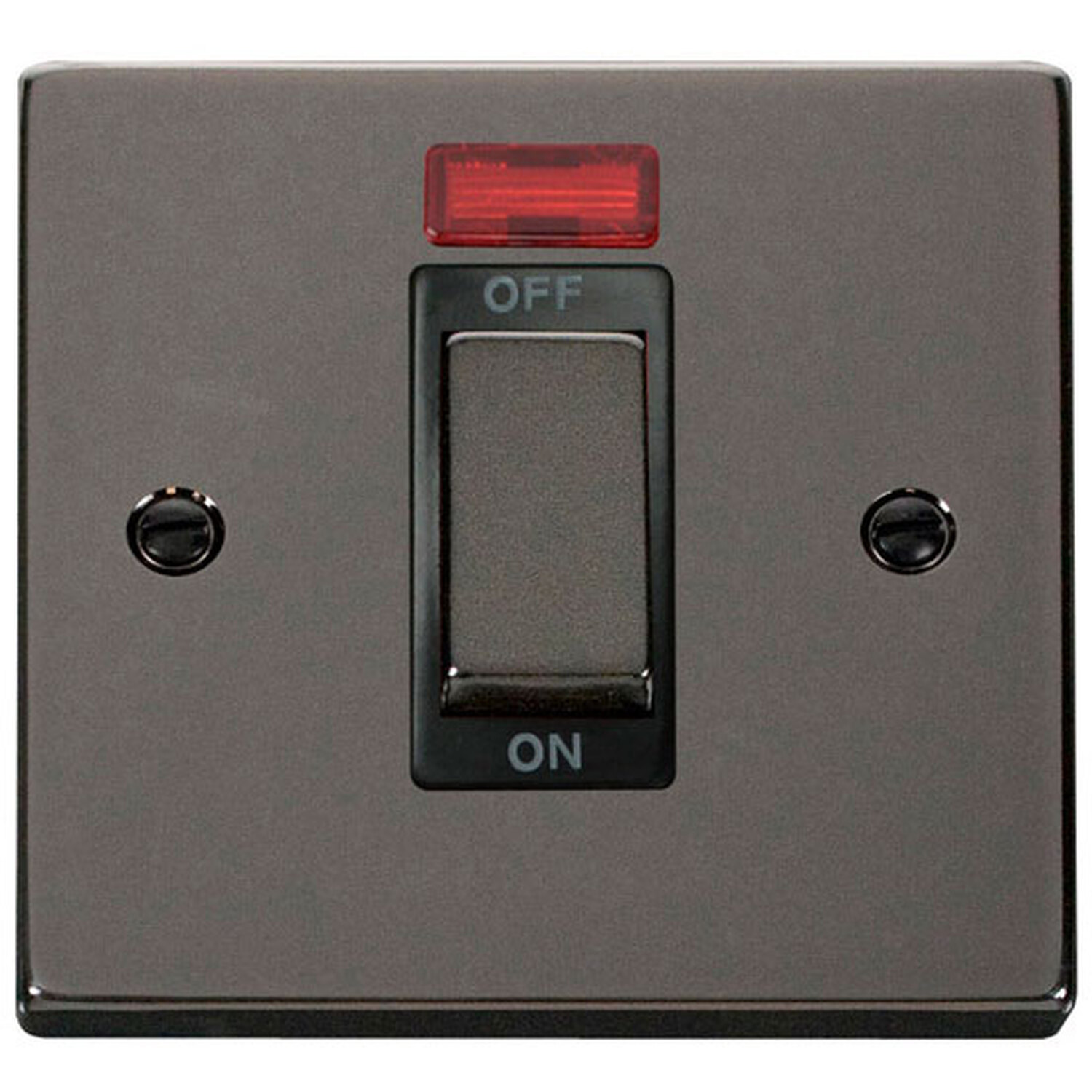 Black Nickel 1 Gang Ingot Size 45a Switch With Neon - Black Nickel