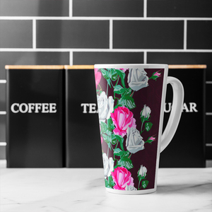 Pattern Of Pink And White Flowers Latte Mug