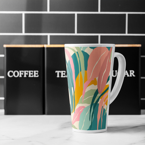 Artistic abstract leaves Designer Latte Mug
