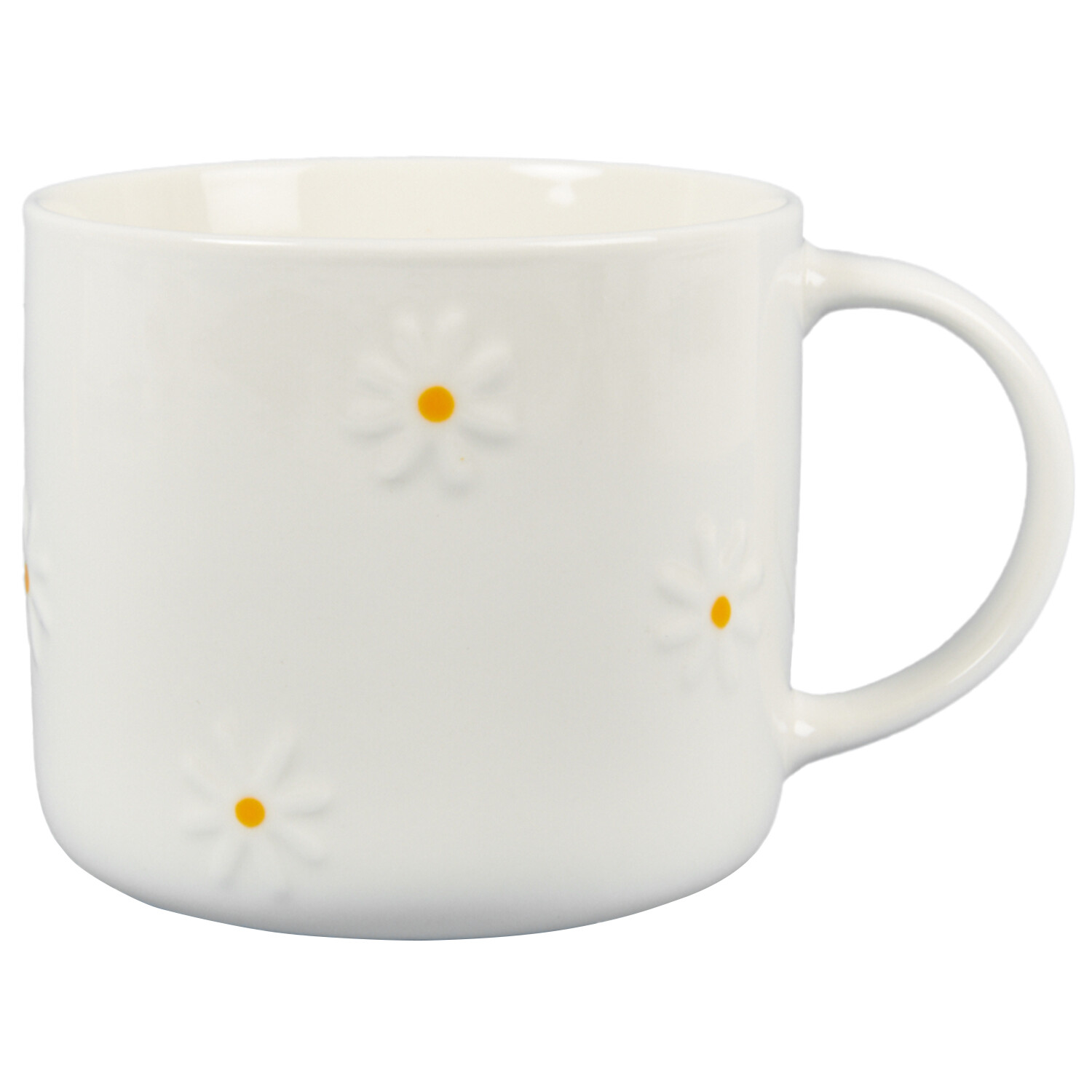 Image of Hand Painted Embossed Daisy Drum Mug&hellip;
