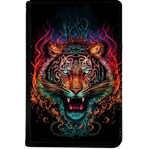 Tiger Head Leather Passport Holder