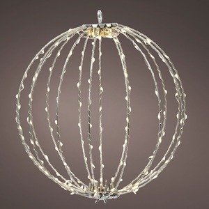 Metal Christmas Ball Frame Light LED Sphere Ball Warm White 38cm