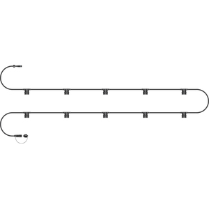 E27 ES Screw Festoon Black Rubber IP65 10m 10 Lamp