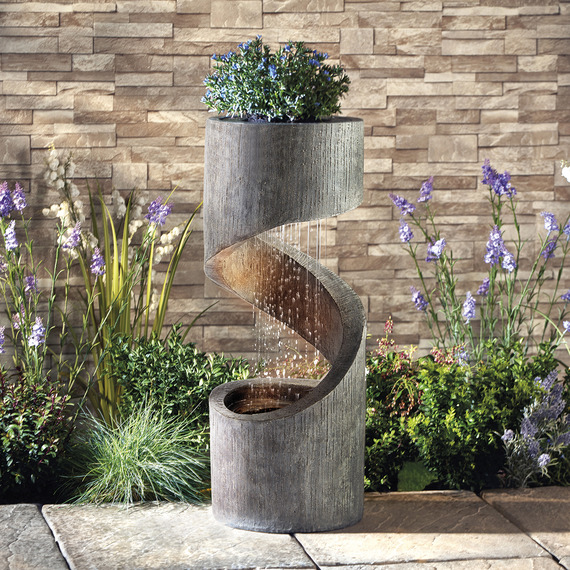 Spiral Rainfall Water Feature with Planter