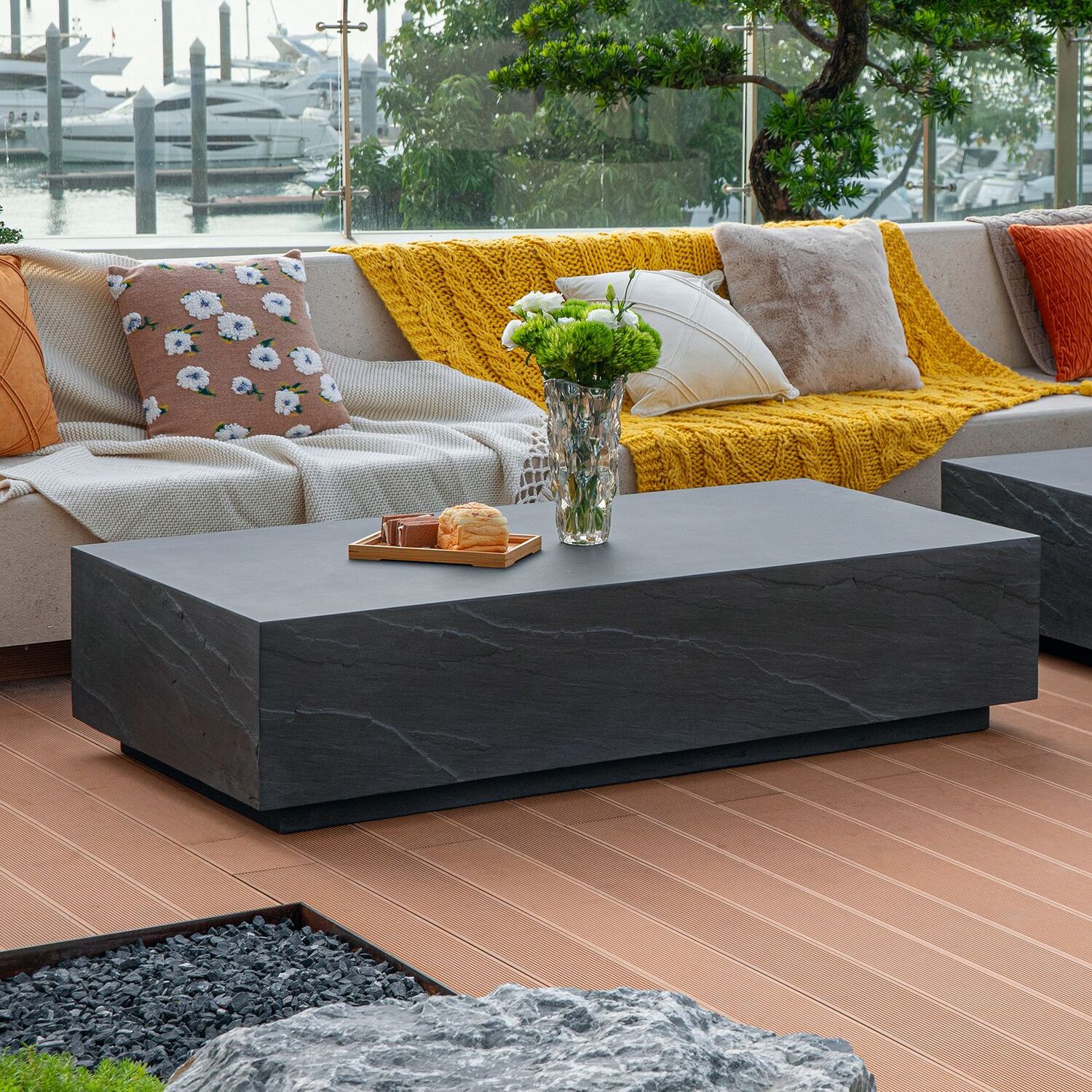 Elementi Colorado Grc Rectangular Coffee Table - Slate Black