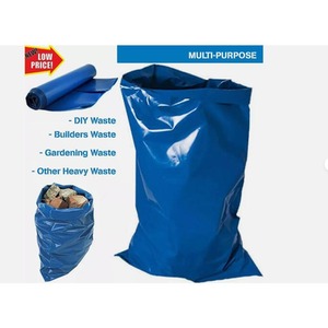Heavy Duty Blue Rubble Sacks Bin Bags Rolls of 5