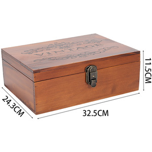 Vintage Wooden Storage Box with Lock