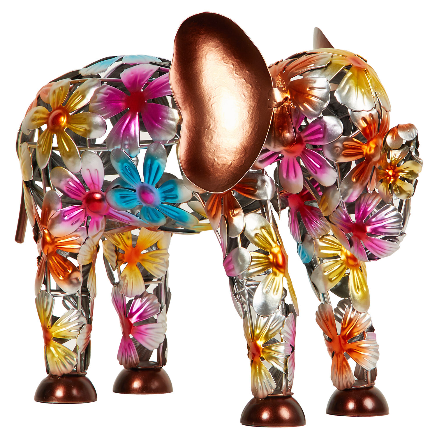 Image of Solar Flower Elephant Decor - Multicolour
