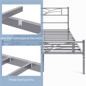 Silver / Double Metal Bed Frame with Cloud Design shot 7825255