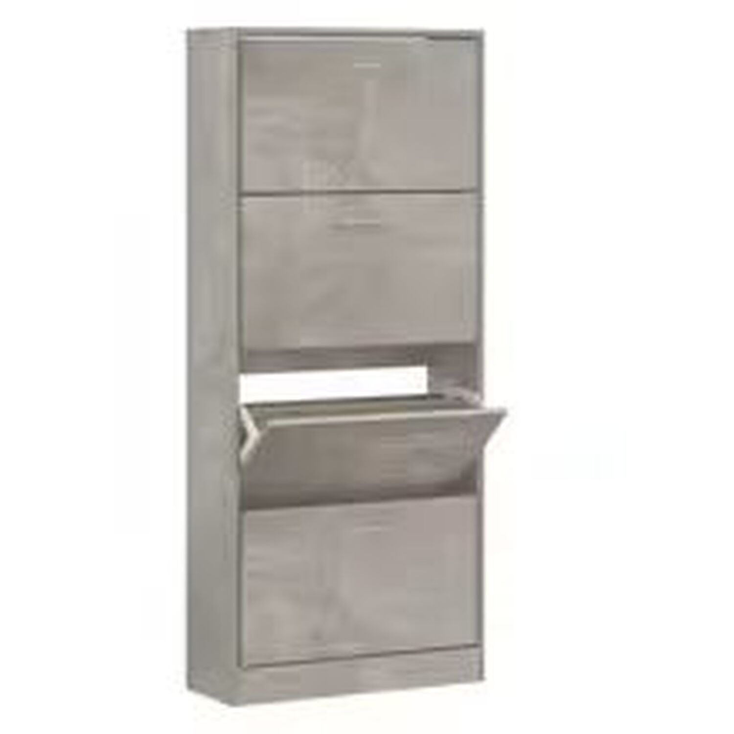 Modern Concrete Effect Shoe Cabinet Storage Solution - Grey