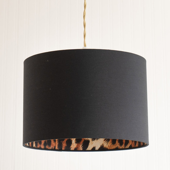 Oasis Small Leopard Print Inner Ceiling Drum Lamp Shade