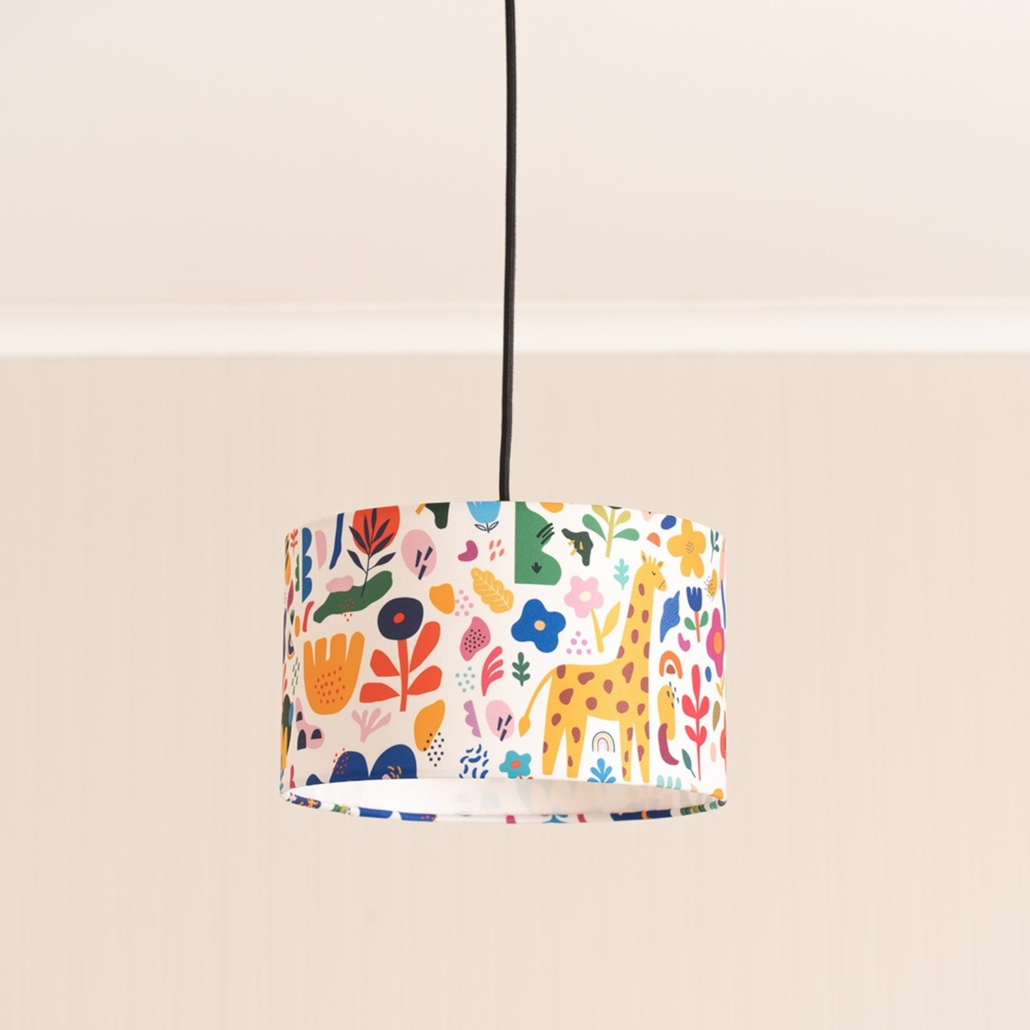 Congo Bright Floral Easy Fit Ceiling Light Shade and LED Bulb - Multi Colour