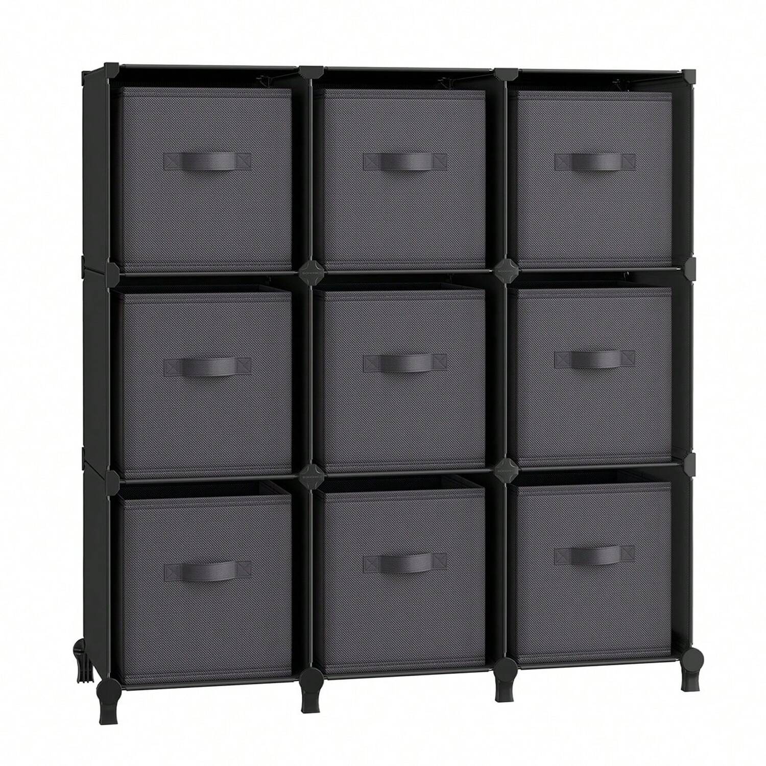 9-Cube Storage Unit with Boxes