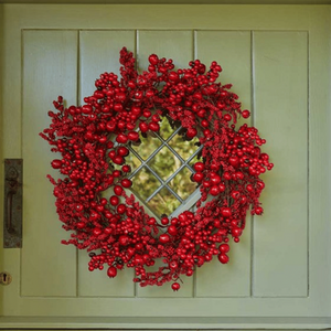 Red Berry Burst Hanging Christmas Wreath