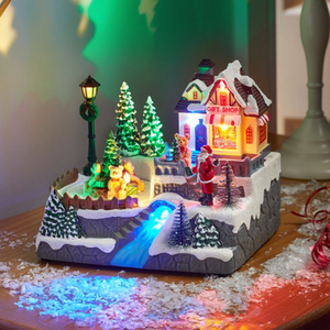 Christmas Gift Shop Snow Scene with Music
