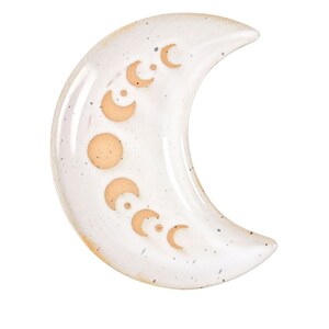 Crescent Moon Phase Ceramic Trinket Tray For Jewelry