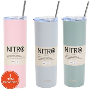 Nitro Scandi Stainless Steel Tumbler with Straw