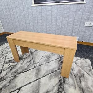 Set of 2 Dining Benches  Oak Effect MDF Melamine Finish