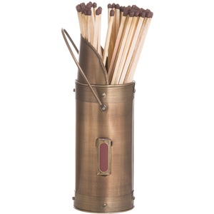 Antique Bronze Matchstick Holder With 60 Matches