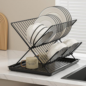 Lifeideas 2 Tier Foldable Countertop Dish Drying Rack