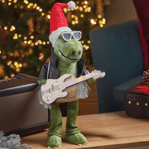 Christmas Standing Rock Dino Plush Figure