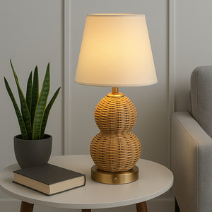 Rechargeable Rattan Table Lamp