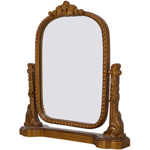 Gold Decorative Vanity Mirror with Stand
