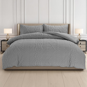 3D Embossed Chunky Knit Pattern Duvet Set
