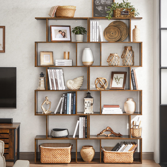 VASAGLE Bookshelf, 6-Tier Bookcase, 24 x 70 x 191.6 cm, Room Divider