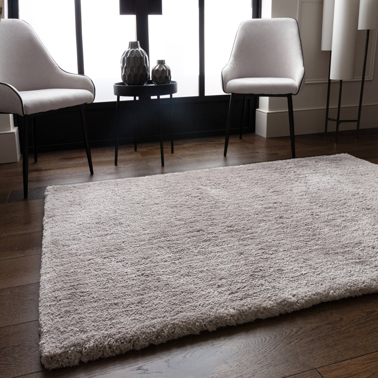 Opulence Silver Luxury Soft Shaggy Rug - Silver / 290cm