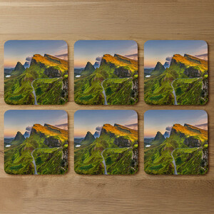 Panorama Scottish highlands Designer Coaster Set