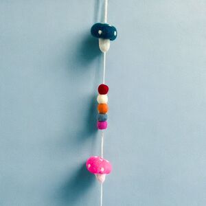 Felt Wall Hanging Mushrooms MultiColor
