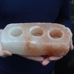 Natural Salt Candle Holder 3 holes