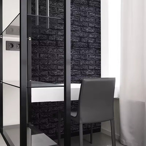 Black Brick Pattern Wallpaper Thick Waterproof Self-Adhesive