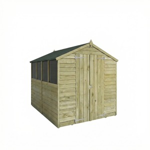 8ft x 6ft Overlap Apex Wooden Garden Shed Double Door