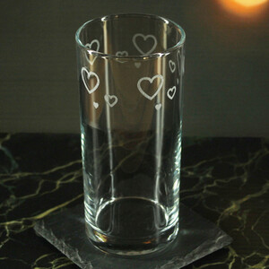Engraved Set of 4 Hiball 12oz Hearts Pattern design