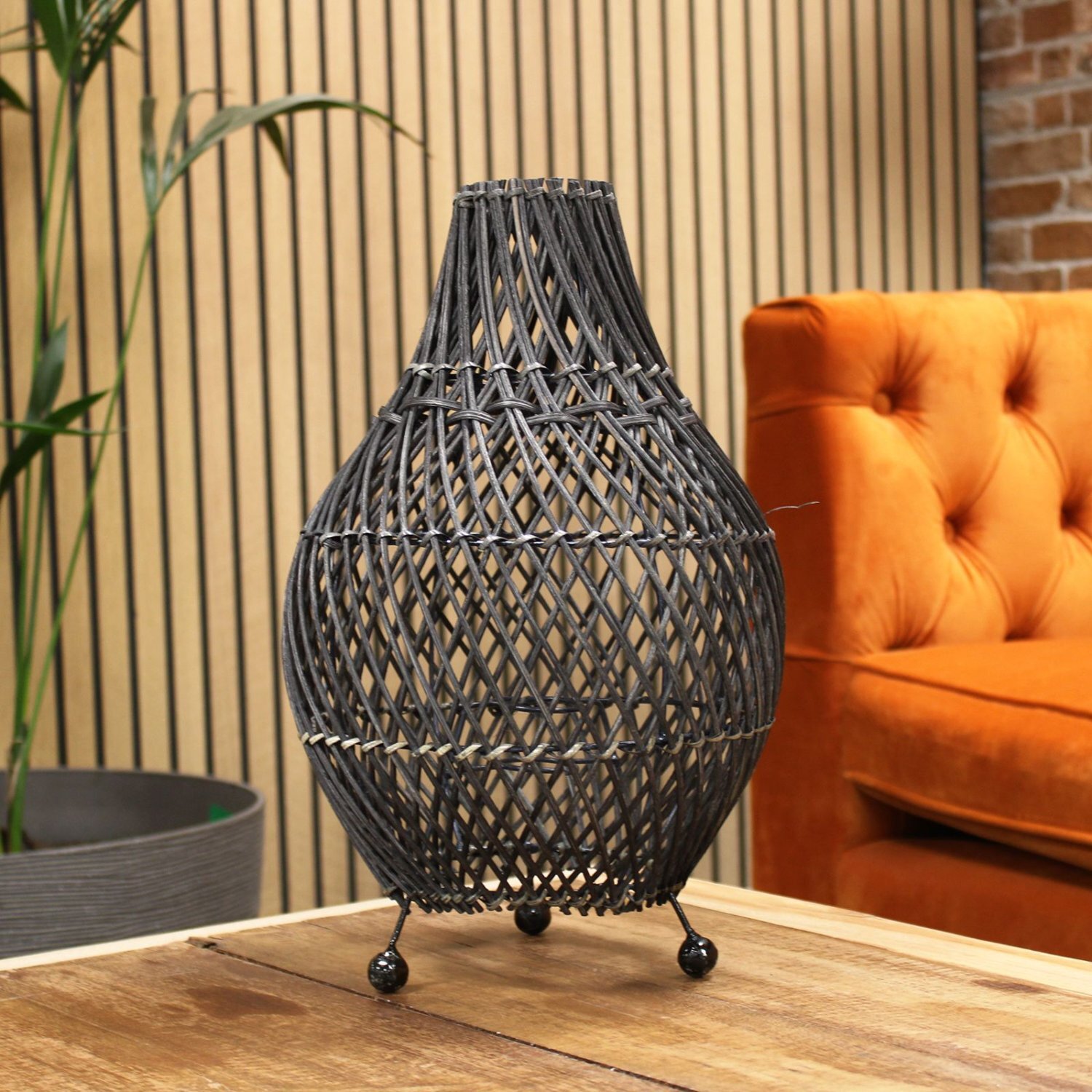 Image of Natural Rattan Table Lamp Unique Boho,&hellip;