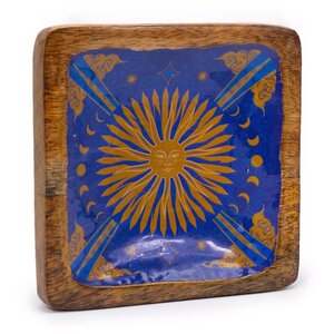 Sun Hop Hare Big Enameled Square Trinket Tray Vibrant Jewelry Organizer